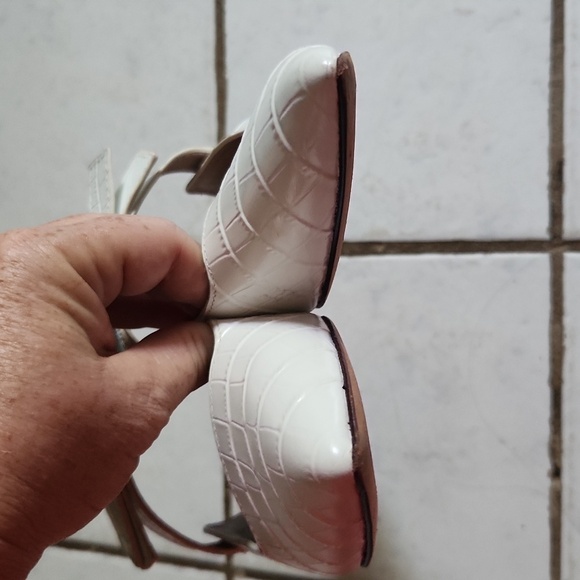 AD & Daughters Shoes 6.5 Jemma Croc White Leather Flat Pointed Slip On Mule - Picture 11 of 11